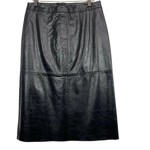 Gap Genuine leather skirt Women's fully lined Black Maxi size 6 New $128
